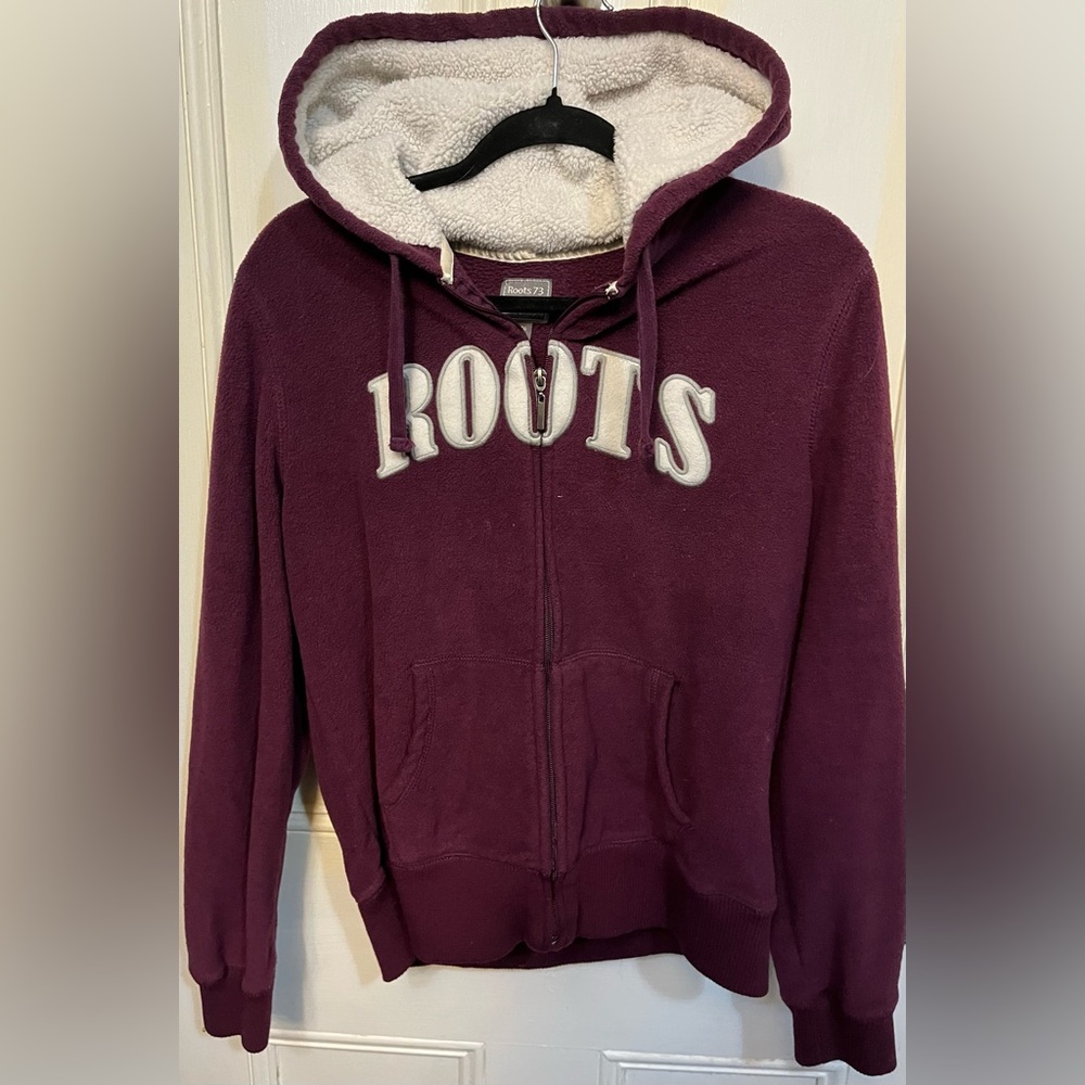 Roots Purple Hoodie with White Accents